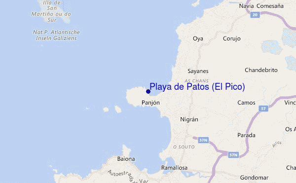 mapa de localização de Playa de Patos (El Pico)
