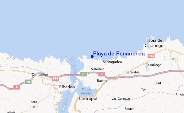 mapa de localização de Playa de Penarronda