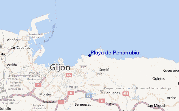 mapa de localização de Playa de Penarrubia