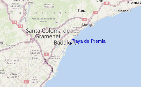 mapa de localização de Playa de Premia