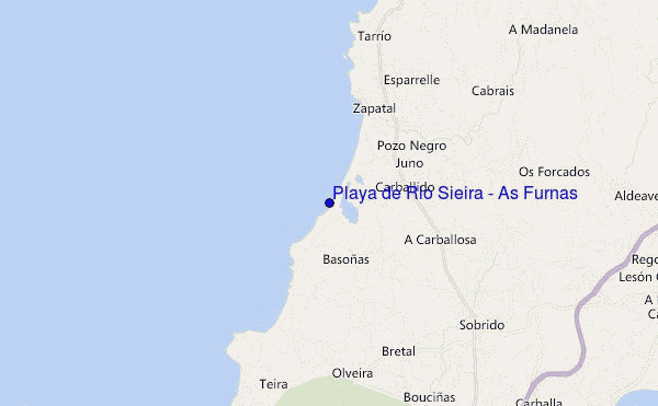 mapa de localização de Playa de Rio Sieira / As Furnas