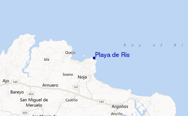 mapa de localização de Playa de Ris
