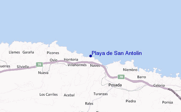 mapa de localização de Playa de San Antolin