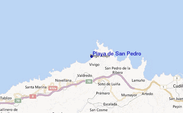 mapa de localização de Playa de San Pedro