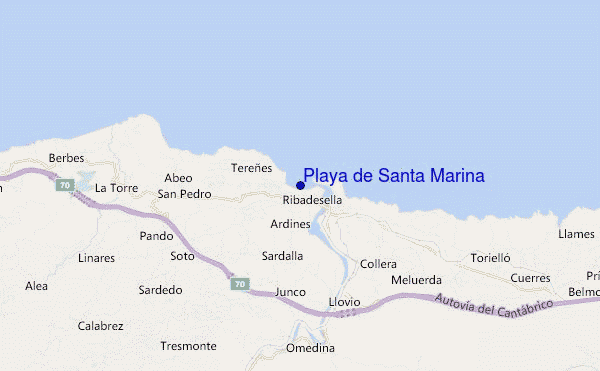 mapa de localização de Playa de Santa Marina
