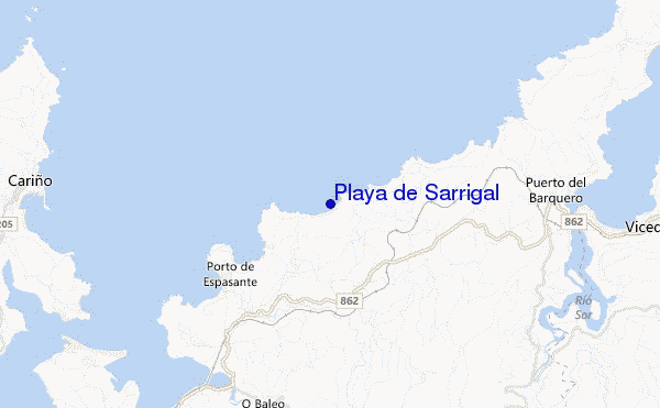 mapa de localização de Playa de Sarrigal