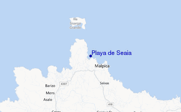 mapa de localização de Playa de Seaia
