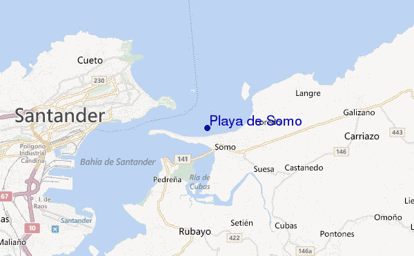 mapa de localização de Playa de Somo