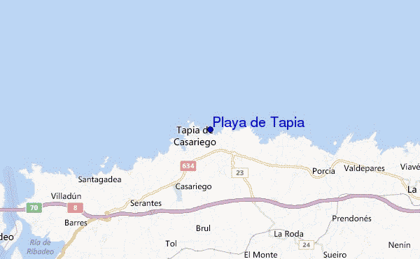mapa de localização de Playa de Tapia