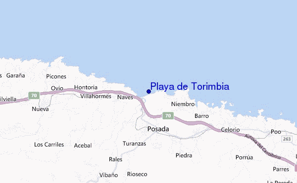 mapa de localização de Playa de Torimbia