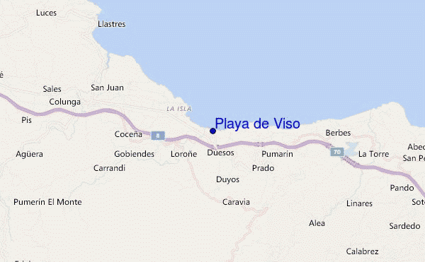 mapa de localização de Playa de Viso