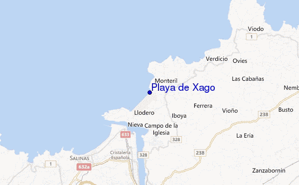 mapa de localização de Playa de Xago