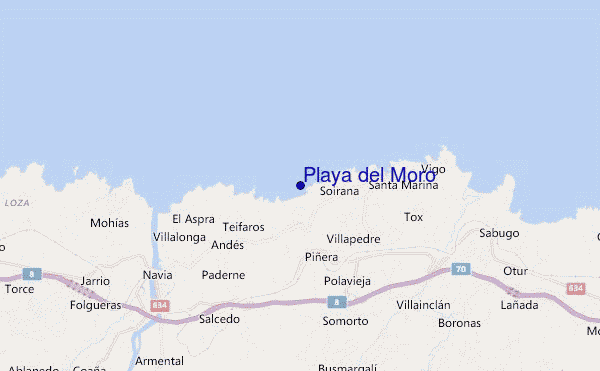 mapa de localização de Playa del Moro