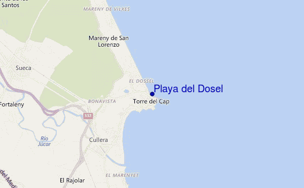 mapa de localização de Playa del Dosel