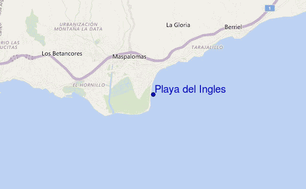 mapa de localização de Playa del Ingles