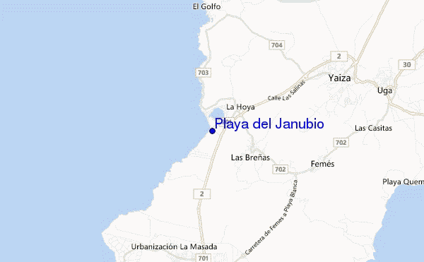 mapa de localização de Playa del Janubio