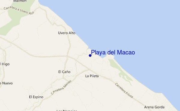 mapa de localização de Playa del Macao