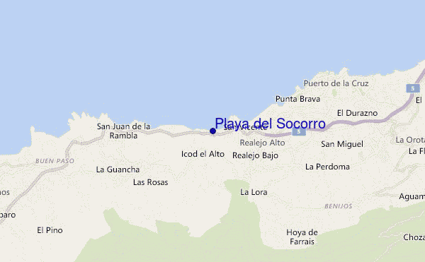 mapa de localização de Playa del Socorro