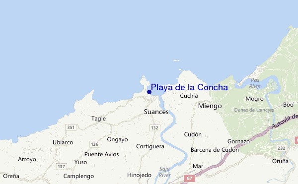 mapa de localização de Playa de la Concha