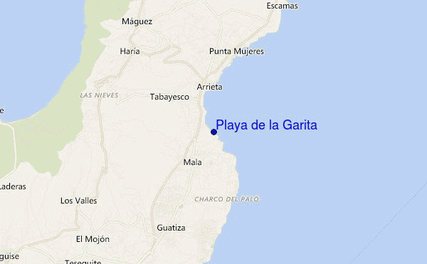 mapa de localização de Playa de la Garita