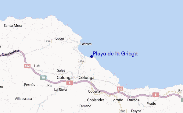 mapa de localização de Playa de la Griega