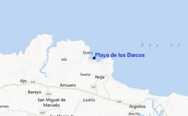mapa de localização de Playa de los Barcos