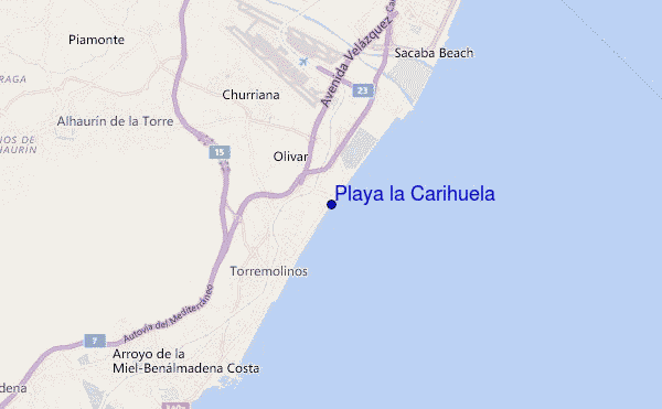 mapa de localização de Playa la Carihuela