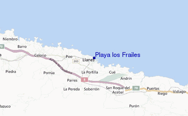 mapa de localização de Playa los Frailes