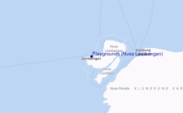 mapa de localização de Playgrounds (Nusa Lembongan)