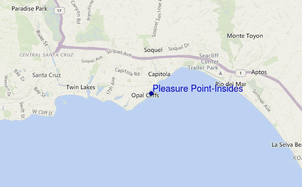 mapa de localização de Pleasure Point-Insides