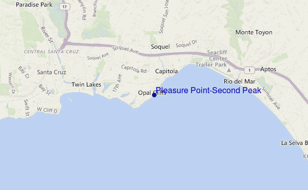 mapa de localização de Pleasure Point-Second Peak