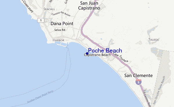 mapa de localização de Poche Beach