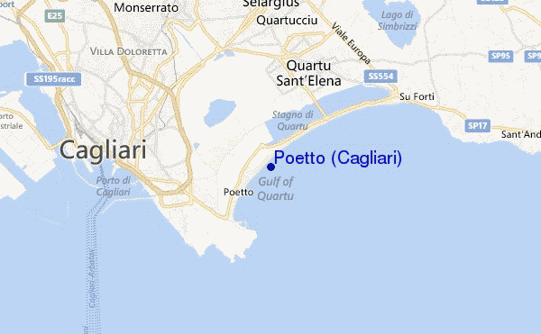 mapa de localização de Poetto (Cagliari)