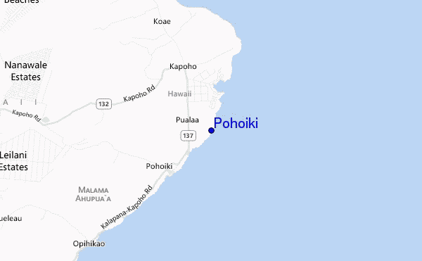 mapa de localização de Pohoiki