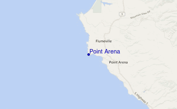 mapa de localização de Point Arena