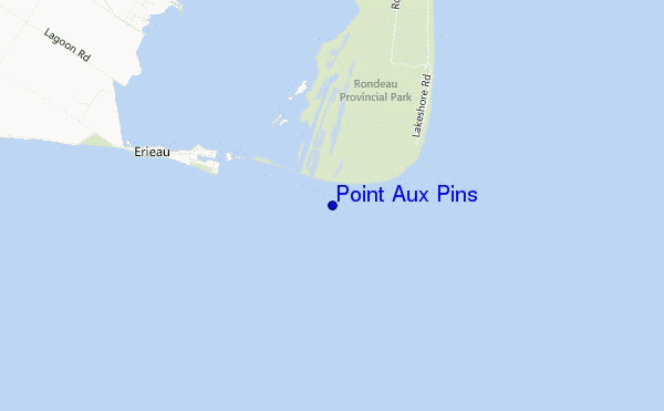 mapa de localização de Point Aux Pins