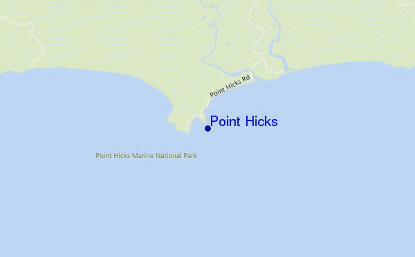 mapa de localização de Point Hicks