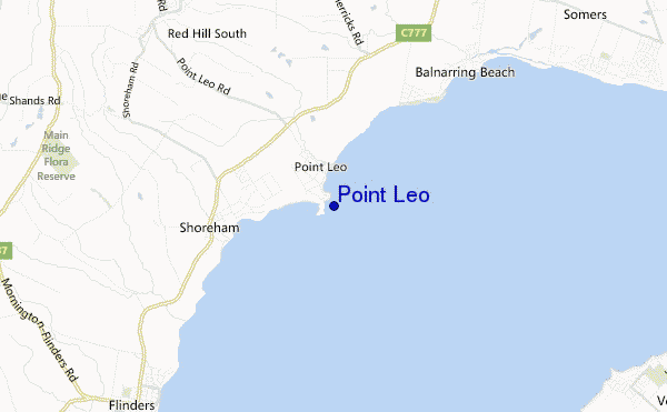 mapa de localização de Point Leo