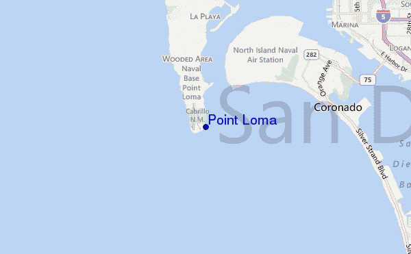 mapa de localização de Point Loma