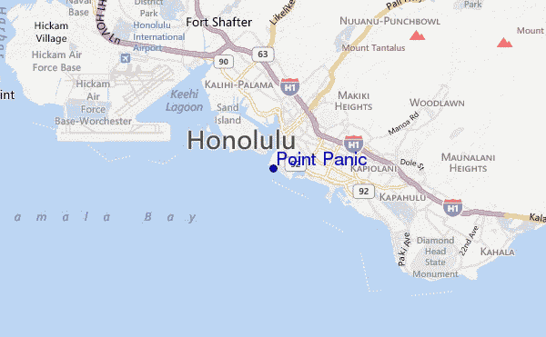 mapa de localização de Point Panic