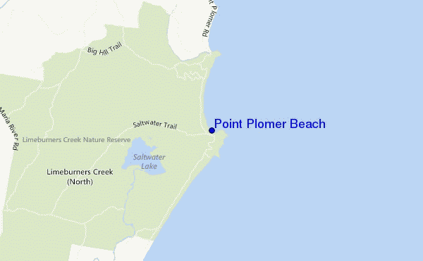 mapa de localização de Point Plomer Beach