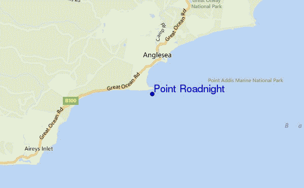 mapa de localização de Point Roadnight