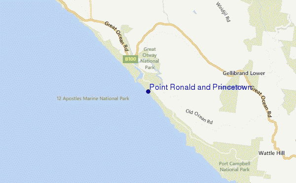 mapa de localização de Point Ronald and Princetown