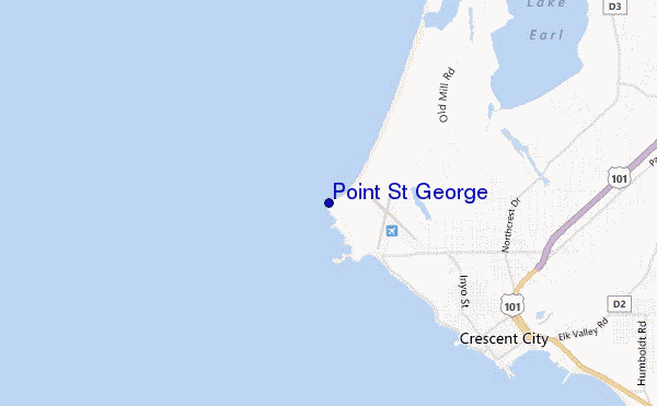 mapa de localização de Point St George