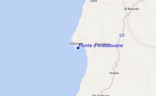 mapa de localização de Pointe d'Imessouane