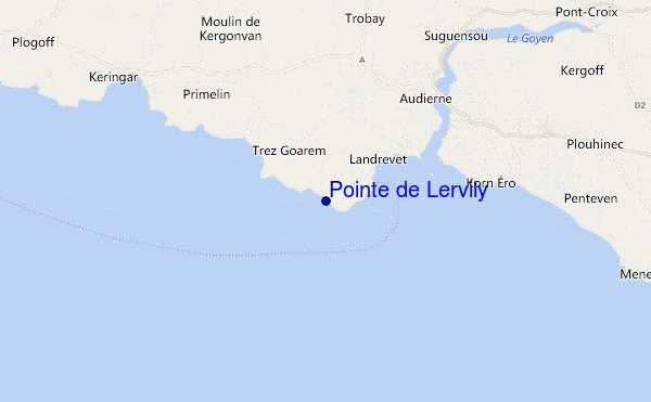 mapa de localização de Pointe de Lervily
