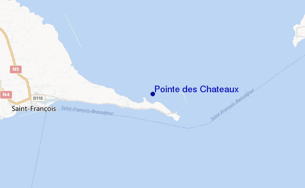 mapa de localização de Pointe des Chateaux
