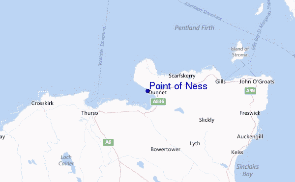 Point of Ness Location Map