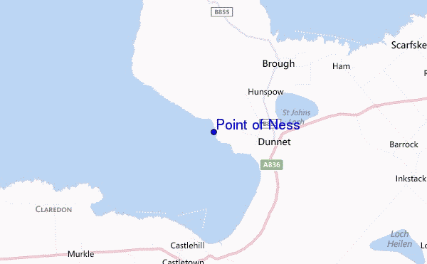mapa de localização de Point of Ness