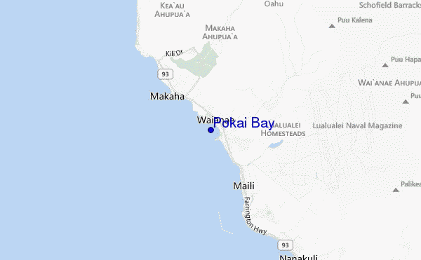 mapa de localização de Pokai Bay